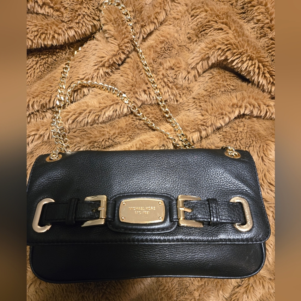 Michael Kors Black Leather Shoulder Bag